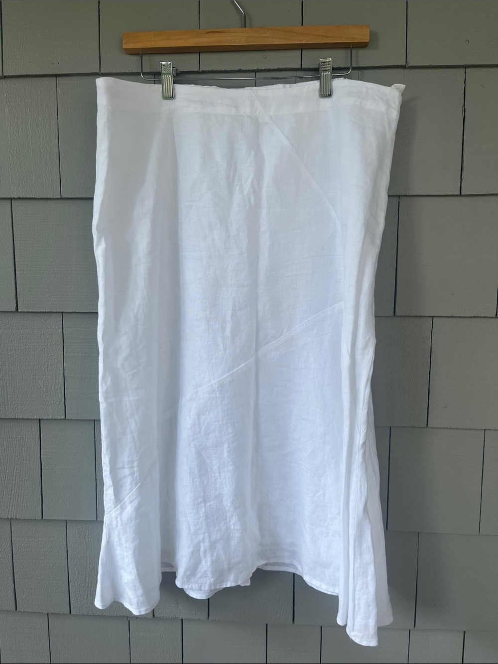 J. Jill White Linen Midi Skirt L